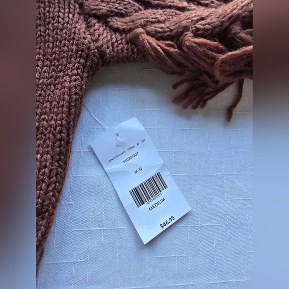 Chic Fringed Sweater in Warm Brown WesternCore Southwestern NWT - Picture 5 of 9